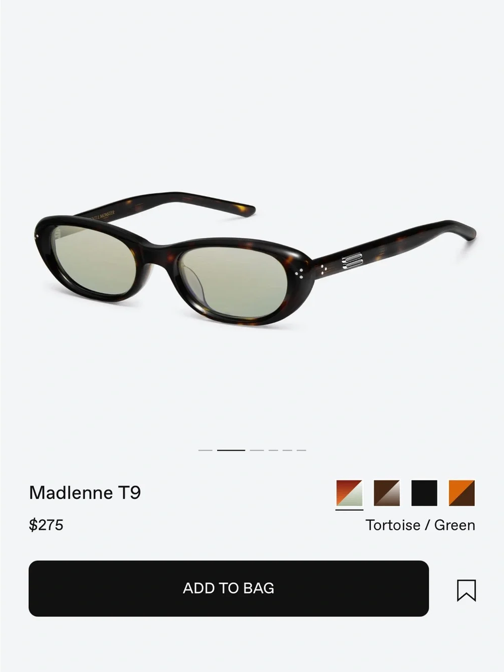 gentle monster madlenne t9 sunglasses tortoise green